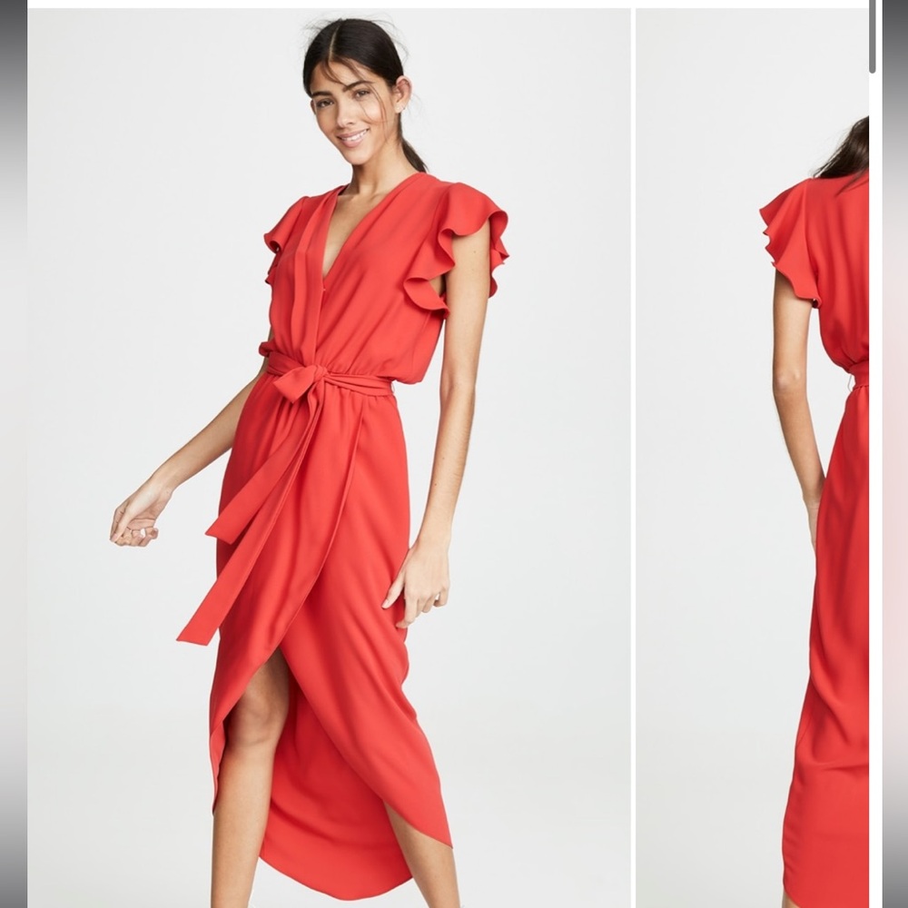 NWT Amanda Uprichard Red Midi Martinique Dress | L